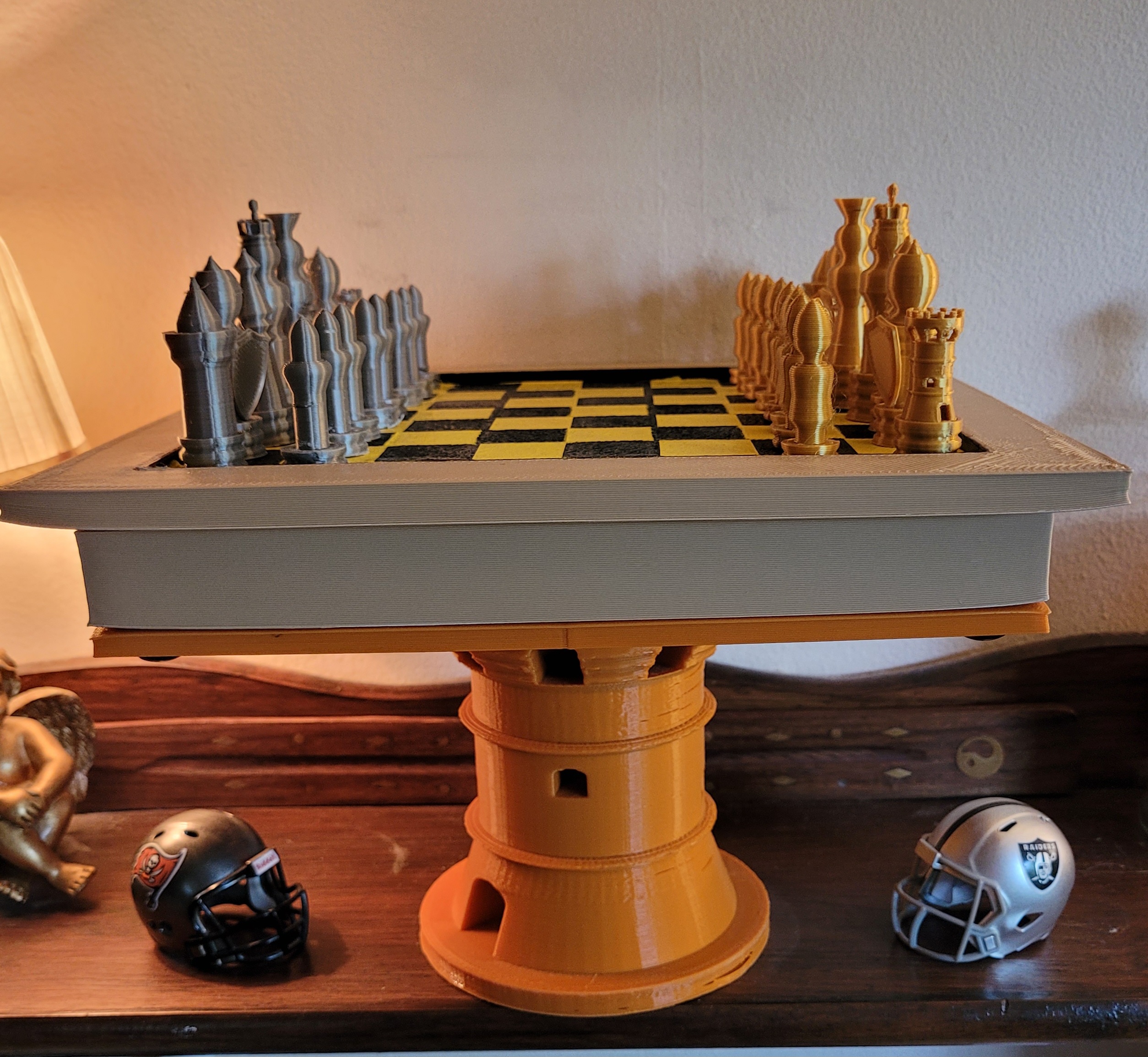 Tabletop Castle Chess Table - Size: 10" x 10" x 7" H